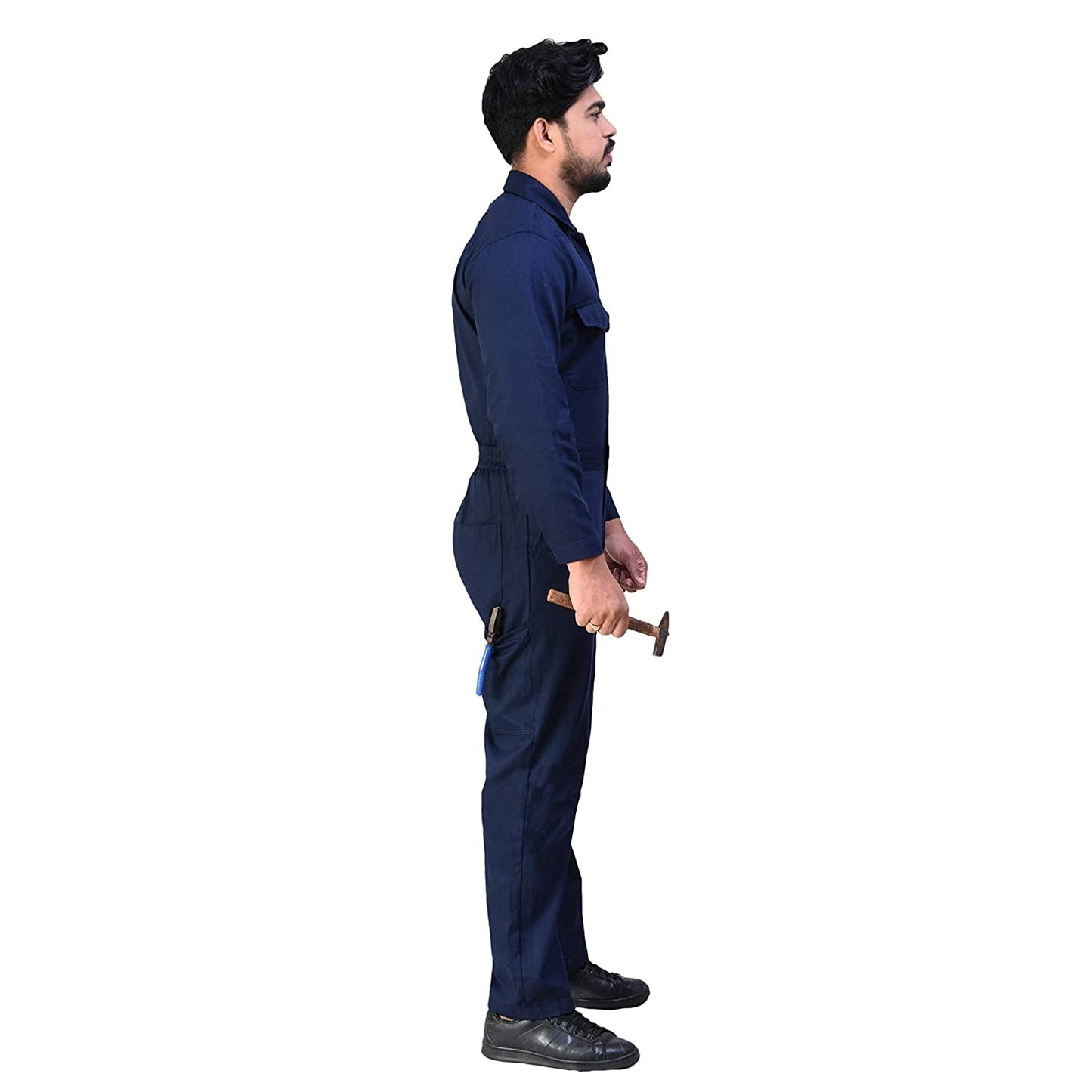 Men's Cotton Industrial Boiler Suit (Coveralls) with out Reflective Tape, 210 GSM, Navy Blue
