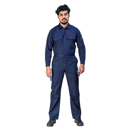 Men's Cotton Industrial Boiler Suit (Coveralls) with out Reflective Tape, 210 GSM, Navy Blue